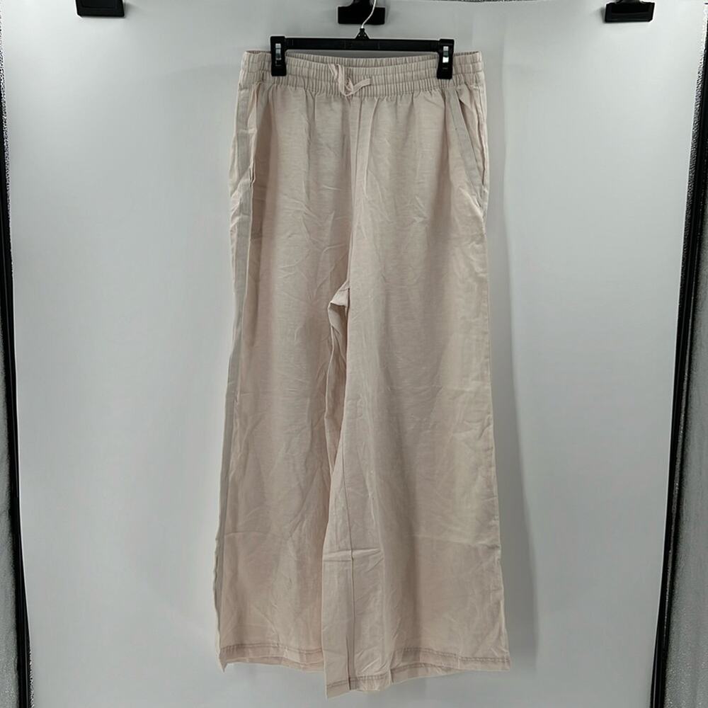 Splendid Collection Women's Linen Blend Wide Leg Pants - Natural - XL - NWT